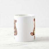 名前パーソナライズされたかわいいテディベア コーヒーマグカップ (中央)