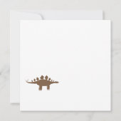 名前パーソナライズされたかわいいディノ恐竜子供の誕生日 カード (裏面)