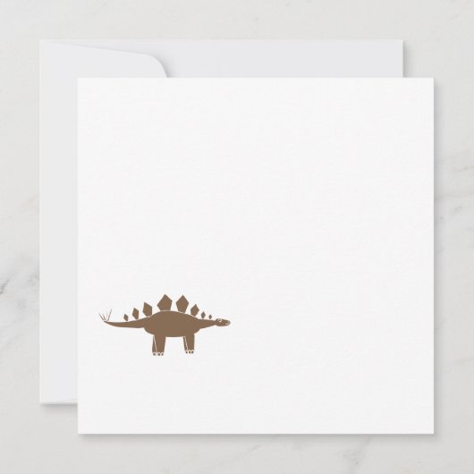 名前パーソナライズされたかわいいディノ恐竜子供の誕生日 カード (裏面)