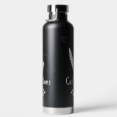 名前パーソナライズされたかわいいバニー復活祭 ウォーターボトル (右面)