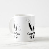 名前パーソナライズされたかわいいバニー復活祭 コーヒーマグカップ (正面左)