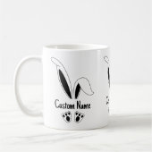 名前パーソナライズされたかわいいバニー復活祭 コーヒーマグカップ (左)