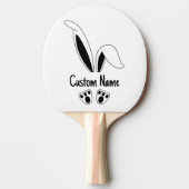 名前パーソナライズされたかわいいバニー復活祭 卓球ラケット (正面)