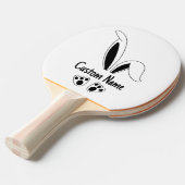 名前パーソナライズされたかわいいバニー復活祭 卓球ラケット (正面アングル)