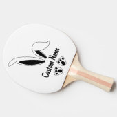 名前パーソナライズされたかわいいバニー復活祭 卓球ラケット (横)