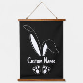 名前パーソナライズされたかわいいバニー復活祭 吊り下げ型タペストリー (正面)