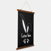 名前パーソナライズされたかわいいバニー復活祭 吊り下げ型タペストリー (傾斜あり)