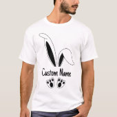 名前パーソナライズされたかわいいバニー復活祭 Tシャツ (正面)