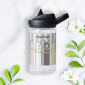 名前パーソナライズされたかわいいレトロラカラフルマスキッズ ウォーターボトル