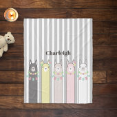 名前パーソナライズされたかわいいレトロラカラフルマスキッズ フリースブランケット