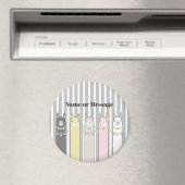 名前パーソナライズされたかわいいレトロラカラフルマス マグネット (インサイチュ (食洗機))