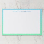 名前パーソナライズされたかわいい明るいブ縁どリ ユニークー ペーパーパッド (正面)