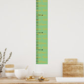 名前パーソナライズされたかわいい男の赤ちゃん成長図 ポスター (キッチン)