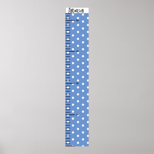 名前パーソナライズされたかわいい男の赤ちゃん成長図 ポスター (正面)