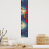 名前パーソナライズされたかわいい男の赤ちゃん成長図 ポスター (キッチン)