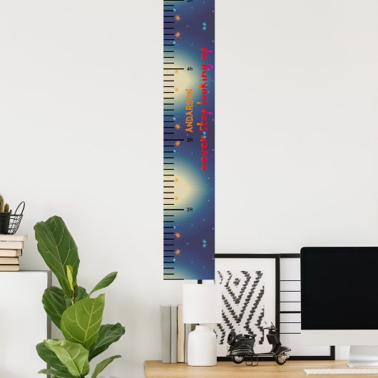 名前パーソナライズされたかわいい男の赤ちゃん成長図 ポスター (ホームオフィス)