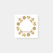 名前パーソナライズされたかわいいCookieジンジャーブレッドマン ポストイット (正面)