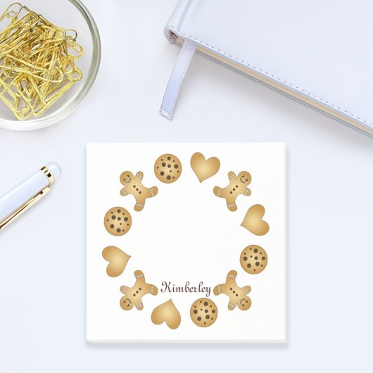名前パーソナライズされたかわいいCookieジンジャーブレッドマン ポストイット