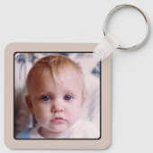 名前パーソナライズされたかわいいslots 1フォトグリーン キーホルダー (裏面)