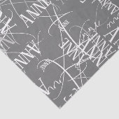 名前パーソナライズされたがグレーに反復 薄葉紙 (詳細)