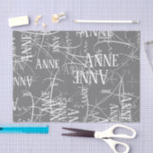 名前パーソナライズされたがグレーに反復 薄葉紙 (クラフト)