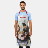 名前パーソナライズされたが大きい写真 エプロン (着用した状態)