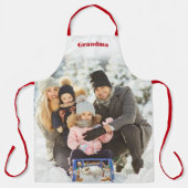 名前パーソナライズされたが大きい写真 エプロン (正面)