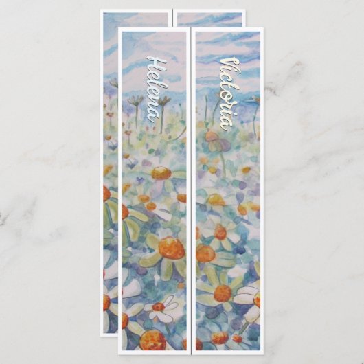 名前パーソナライズされたが2のブックマークのデイジー (正面/裏面)