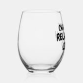 名前パーソナライズされたくつろぎ液 ステムなしワイングラス (右)