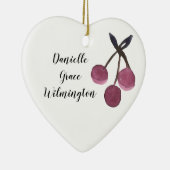 名前パーソナライズされたさくらんぼクリスマスオーナメント セラミックオーナメント (右)