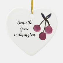 名前パーソナライズされたさくらんぼクリスマスオーナメント
