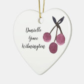 名前パーソナライズされたさくらんぼクリスマスオーナメント セラミックオーナメント (左)