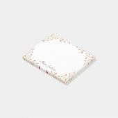 名前パーソナライズされたさくらんぼBlossom 4x3 Post it Notes ポストイット (アングル)