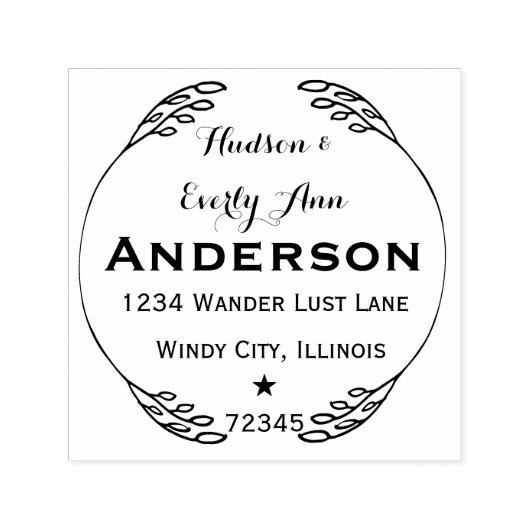 名前パーソナライズされたとアドレスのリース セルフインキングスタンプ (デザイン)