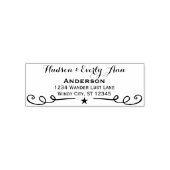 名前パーソナライズされたとアドレスの〔雄ジカの〕枝角 セルフインキングスタンプ (デザイン)