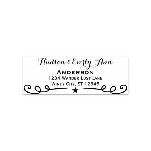 名前パーソナライズされたとアドレスの〔雄ジカの〕枝角 セルフインキングスタンプ (デザイン)