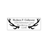 名前パーソナライズされたとアドレスの〔雄ジカの〕枝角 セルフインキングスタンプ (デザイン)