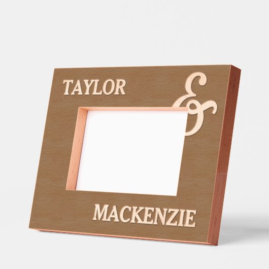 名前パーソナライズされたとアンパサンドの結合 レーザー彫刻フレーム (左)