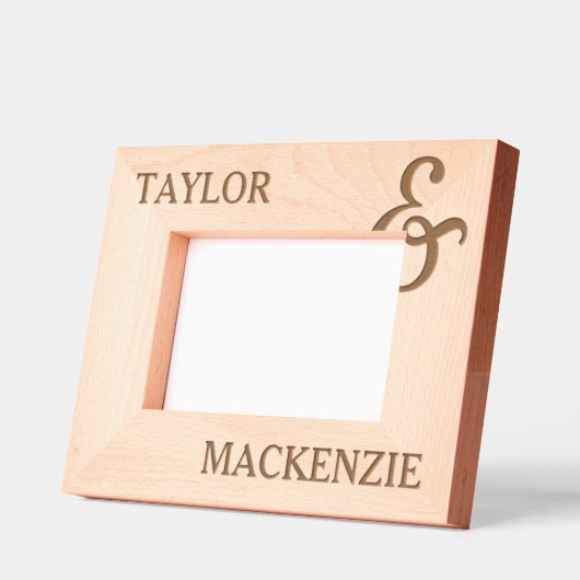 名前パーソナライズされたとアンパサンドの結合 レーザー彫刻フレーム (左)