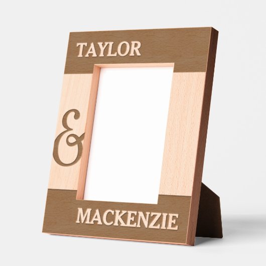 名前パーソナライズされたとアンパサンドの結合 レーザー彫刻フレーム (左)