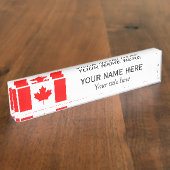 名前パーソナライズされたとタイトルのカナダ国旗 デスクネームプレート (側面)