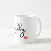 名前パーソナライズされたとハートカスタムギフト コーヒーマグカップ (正面右)