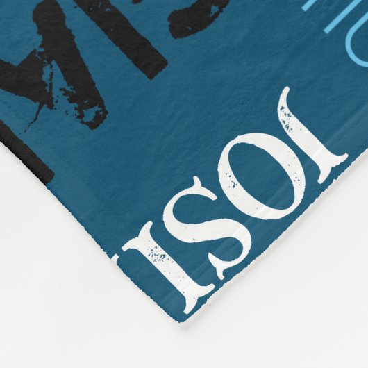 名前パーソナライズされたとフルネーム青い灰色の文字 フリースブランケット (角)