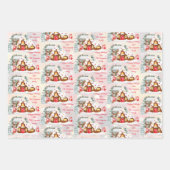 名前パーソナライズされたとメッセージのクリスマスカスタム ラッピングペーパーシート (正面3)