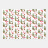 名前パーソナライズされたとメッセージのクリスマスカスタム ラッピングペーパーシート (正面3)