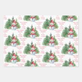 名前パーソナライズされたとメッセージのクリスマスカスタム ラッピングペーパーシート (正面2)