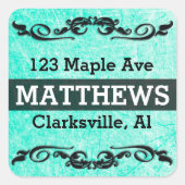 名前パーソナライズされたと住所のシール スクエアシール (正面)