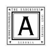 名前パーソナライズされたと住所の正方形 セルフインキングスタンプ (デザイン)