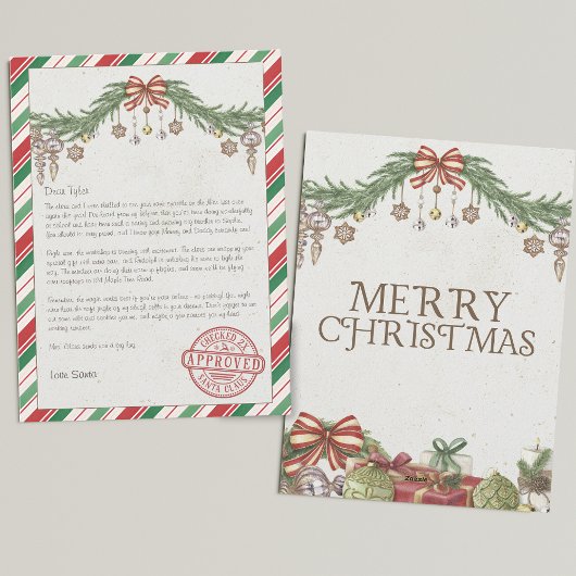 名前パーソナライズされたと住所サンタからの手紙 シーズンカード
