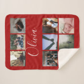 名前パーソナライズされたと写真のコラージュタイポグラフィ シェルパブランケット (正面(横))
